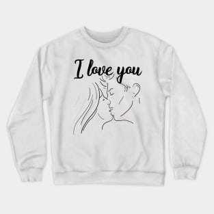 I Love You & kiss you, darling - Valentine Gifts - Light Background - Not Hamlet Design Crewneck Sweatshirt